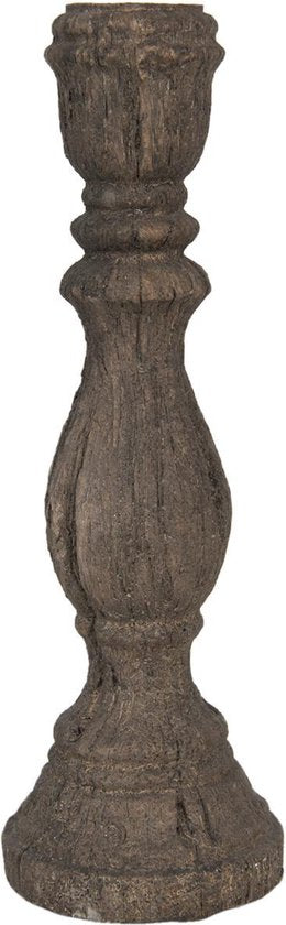 Clayre & Eef Kandelaar Ø 12*30 cm Bruin Kunststof Kaarsenstandaard Kaarsenhouder