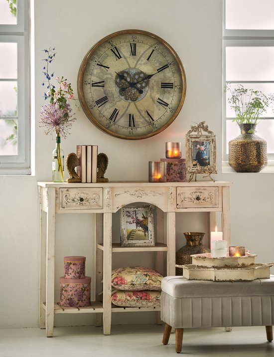 Clayre & Eef Kussenhoes 40*40 cm Beige Roze Polyester Katoen Vierkant Bloemen Sierkussenhoes Kussen hoes