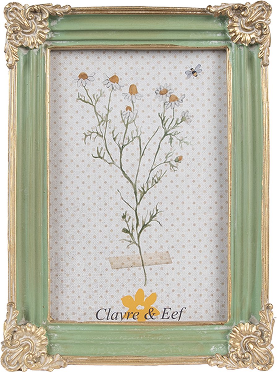Clayre & Eef Fotolijst 10x15 cm Groen Kunststof Glas Fotokader